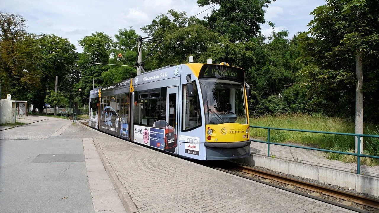 Aktuelle Straßenbahnlinie 2 in Nordhausen